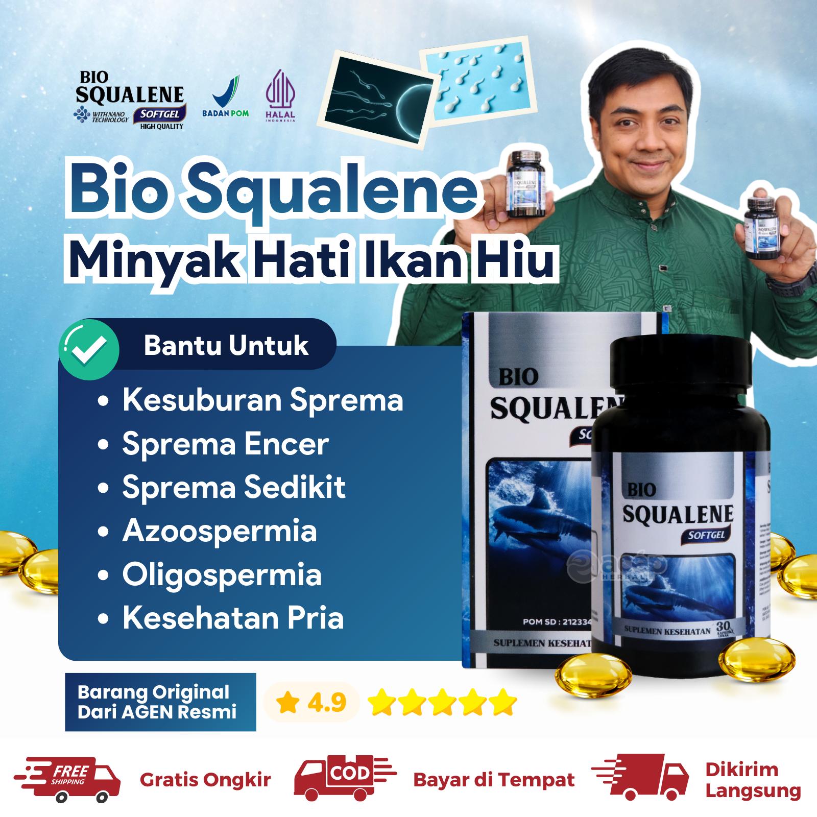Bio Squalene Untuk Kesuburan Pria dan Kesehatan Pria Stamina Performa Imun Tubuh - Minyak Hati Ikan Hiu Omega 3 Omega 6 BPOM Halal MUI